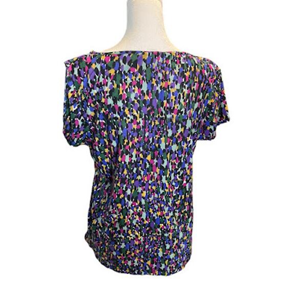 Rafaella Women's Multicolor Ruffle Neck Blouse Size Medium - Picture 3 of 4